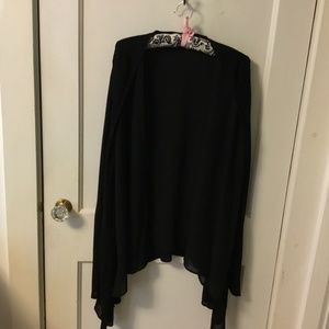 Vera Wang sheer vest attached lightweight sweater